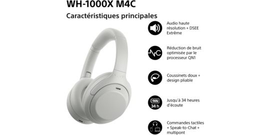 Casque SONY WH1000XM4C Silver