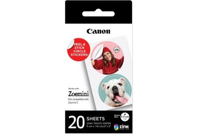 Papier photo instantané CANON rond zink pour Zoemini x 20