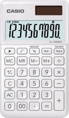 Calculatrice standard CASIO Casio SL-1000SC-WE blanc Calculatrice standard CASIO Casio SL-1000SC-WE blanc