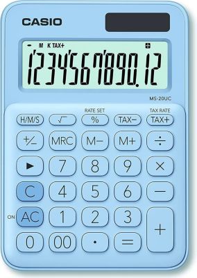 Calculatrice standard CASIO Casio MS-20UC-LB bleu ciel