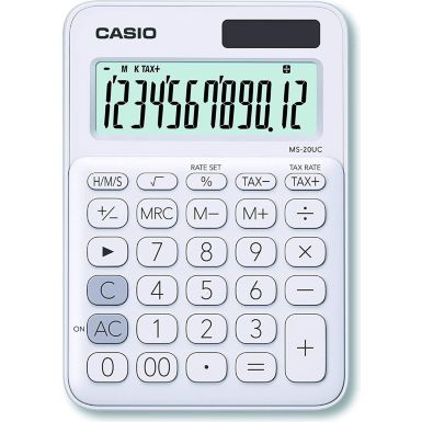 Calculatrice standard CASIO Casio MS-20UC-WE blanc