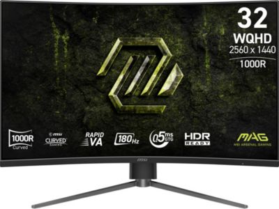 Ecran PC Gamer MSI MAG 325CQPF E18 32" Incurvé WQHD 180Hz Fast VA