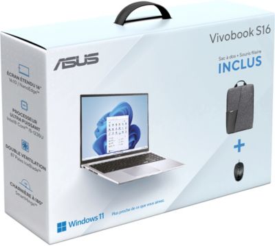 Ordinateur portable ASUS Pack Vivobook S1605ZA sac à dos + souris