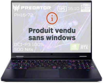 PC Gamer ACER Predator Helios 16 PH16-72-70XR Sans OS