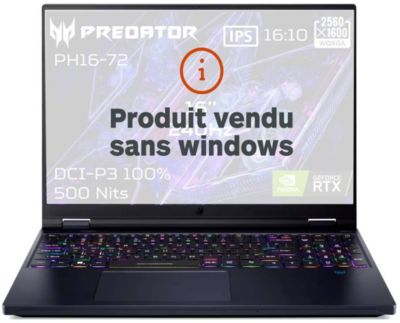 PC Gamer ACER Predator Helios 16 PH16-72-98Q2 Sans OS