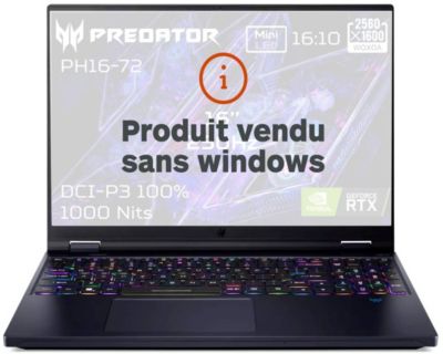 PC Gamer ACER Predator Helios 16 PH16-72-934J Sans OS