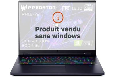 PC Gamer ACER Predator Helios 18 PH18-72-96SE Sans OS