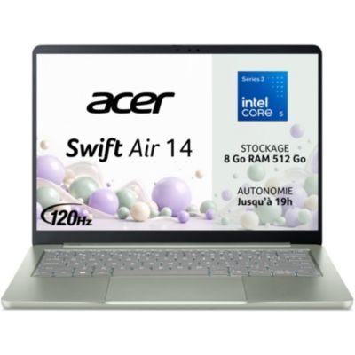 Location Ordinateur portable ACER Swift Air SFA14-I31-59JG 14 Intel Core 5 320 8 Go RAM DDR5 SSD 512 Go