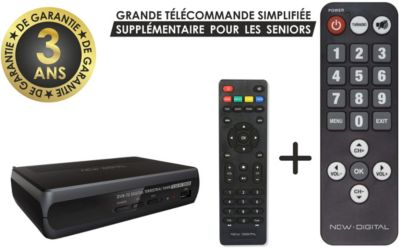 Décodeur TNT NEW DIGITAL DVB-T2 HEVC, T2 265 SENIOR