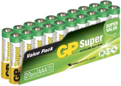 Pile GP Pack de 20 piles Super Alcaline AAA/LR3