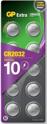 Pile GP Piles CR2032 lithium Lot de 10 GP Extra