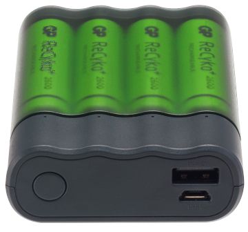 ✓ Chargeur USB universel GP ReCyko - Recharge les piles : AA, AAA