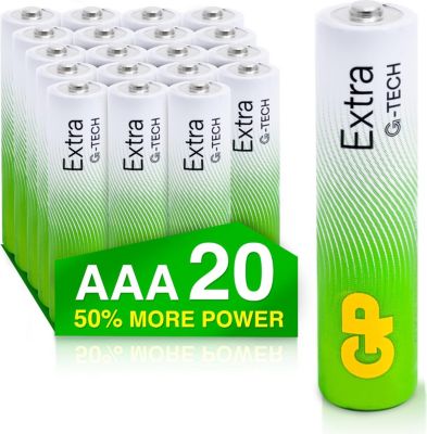 Pile GP Piles AAA Alcalines Lot de 20 GP Extra Pile GP Piles AAA Alcalines Lot de 20 GP Extra