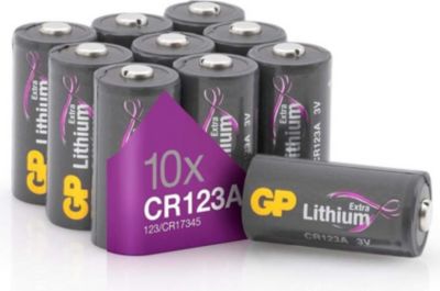 Pile GP Piles CR123A lithium Lot de 10 GP Extra