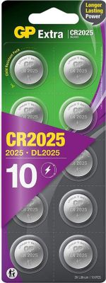 Pile GP Piles CR2025 lithium Lot de 10 GP Extra