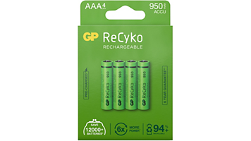 Pile rechargeable GP LR03 AAA ReCykO+ x4 950 mAh