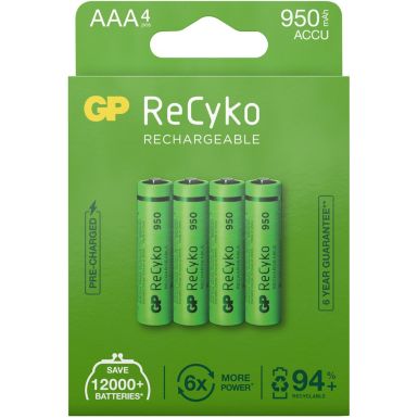 Pile rechargeable GP ReCykO+ 4xAAA LR3 950 mAh