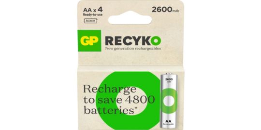 Pile rechargeable GP AA ReCyckO+ lot de 4 2600mAh