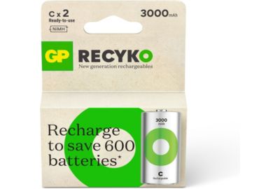 Pile rechargeable GP C ReCyckO+ lot de 2 3000mAh