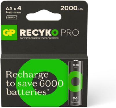 Pile rechargeable GP AA ReCyckO PRO lot de 4 2000mAh