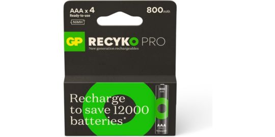 Pile rechargeable GP AAA ReCyckO+PRO lot de 4 800mAh
