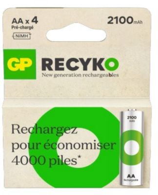 Pile rechargeable GP LR06 ReCyckO lot de 4 2100mAh