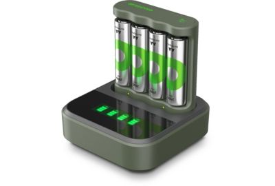 Chargeur de batterie GP + LR06 AA x4 2100mAh + station de charge