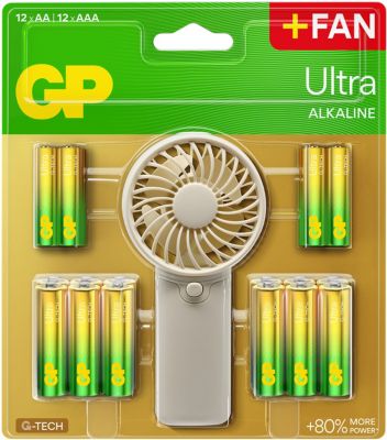 Pile GP Pack Promo 12 piles AA + 12AAA + ventila