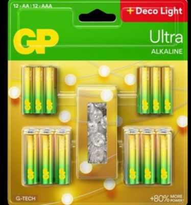 Pile GP x12 AA + x12 AAA + guirlande LED Pile GP x12 AA + x12 AAA + guirlande LED