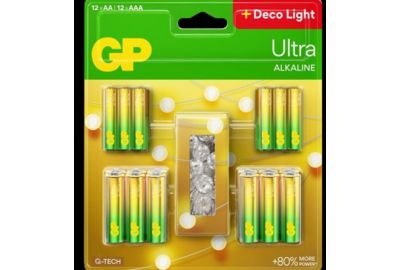 Pile GP x12 AA + x12 AAA + guirlande LED