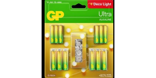 Pile GP x12 AA + x12 AAA + guirlande LED