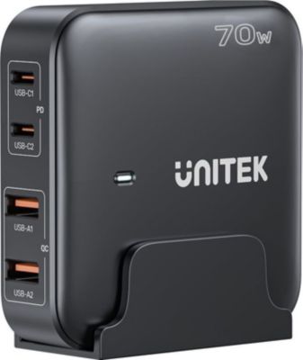 Chargeur secteur UNITEK Chargeur secteur GaN 2x USB C et 2x USB