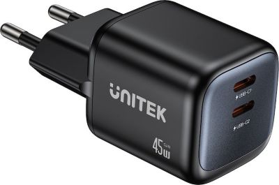 Chargeur secteur UNITEK Chargeur secteur 2x USB-C GaN 45W