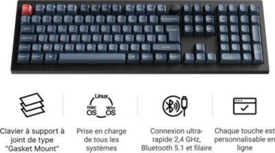 Clavier gamer sans fil KEYCHRON V6 Max QMK/VIA Wireles