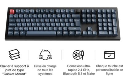 Clavier gamer sans fil KEYCHRON V6 Max QMK/VIA Wireles