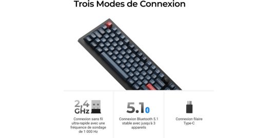 Clavier gamer sans fil KEYCHRON V6 Max QMK/VIA Wireles