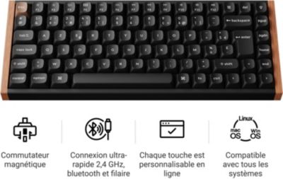 Clavier gamer sans fil KEYCHRON K2 HE Wireless Magnetic Switch