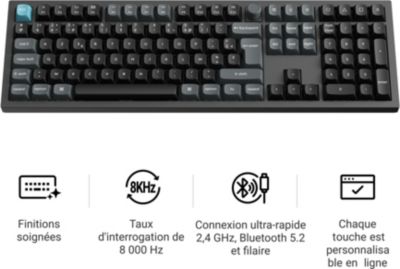 Clavier gamer sans fil KEYCHRON Q6 Ultra 8K Swappable RGB Backlight