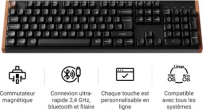 Clavier gamer sans fil KEYCHRON K10 HE Wireless Magnetic Switch