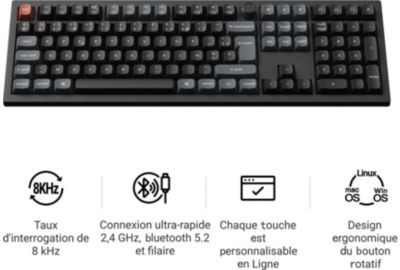 Clavier gamer sans fil KEYCHRON V6 Ultra 8K Swappable RGB Backlight