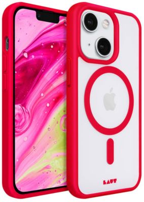 Coque LAUT iPhone 14Plus MagSafe transparent/Rouge