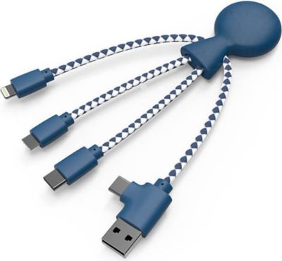Câble trio XOOPAR Cable Multi-connecteurs Mr Bio Bleu