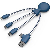 Câble trio XOOPAR Cable Multi-connecteurs Mr Bio Bleu