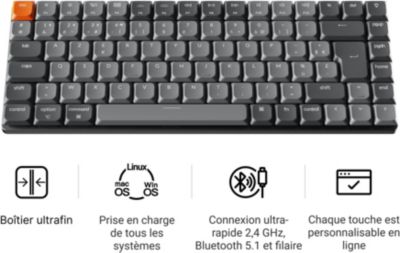 Clavier gamer sans fil KEYCHRON K3 Max QMK/VIA Wireless