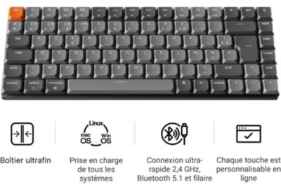 Clavier gamer sans fil KEYCHRON K3 Max QMK/VIA Wireless