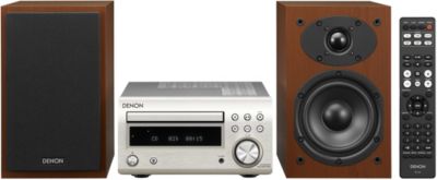 Chaîne HiFi DENON D-M41 DAB Argent - Enceintes Cerisier