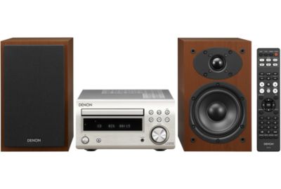 Micro-chaîne DENON D-M41 DAB Argent - Enceintes Cerisier