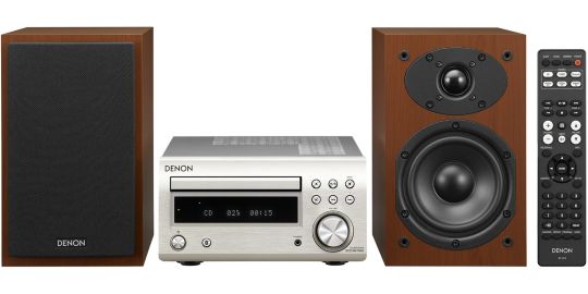 Micro-chaîne DENON D-M41 DAB Argent - Enceintes Cerisier