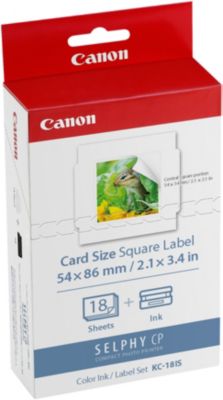 Cartouche d'encre Canon KC18IS 18 stickers 54x54mm Selphy