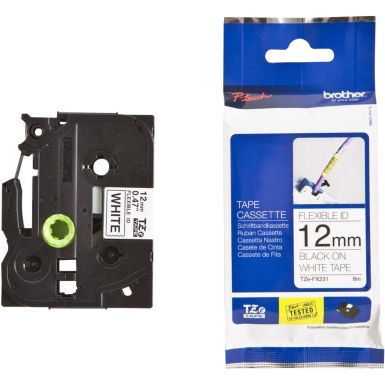 Etiquette BROTHER TZeFX231 12mm Noir/Blanc